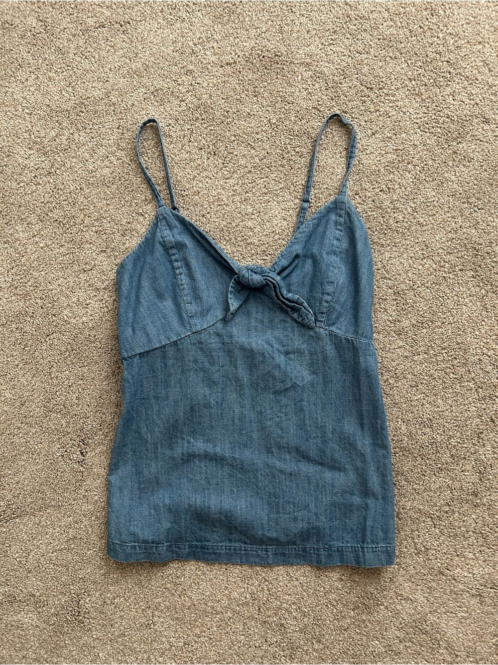 Old Navy Denim Knot-Front Cami - Light Blue